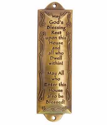 Picture of Holy Land Gifts 121266 Mezuzah-Bless This House&#44; 4.5 in. Brass