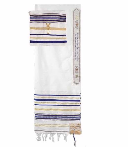 Picture of Holy Land Gifts 121272 Prayer Shawl - Blue Acrylic With Bag&#44; 72 x 24 in.