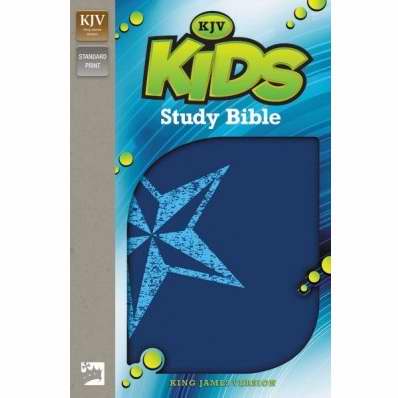 Picture of ZonderKidz 130236 Kjv Kids Study Bible - Galaxy Blue Leather-Look