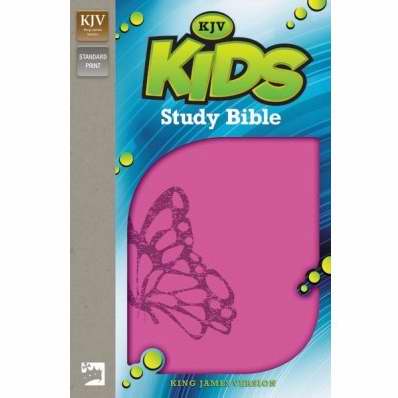 Picture of ZonderKidz 104518 Kjv Kids Study Bible - Fluttering Fuchsia Leather Look