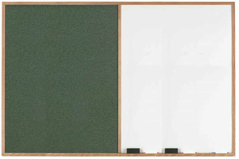 Picture of Aarco Products FDCO1824GN Aluminum Frame Combination Green Fabric Tack Board - 18 H x 24 W in.