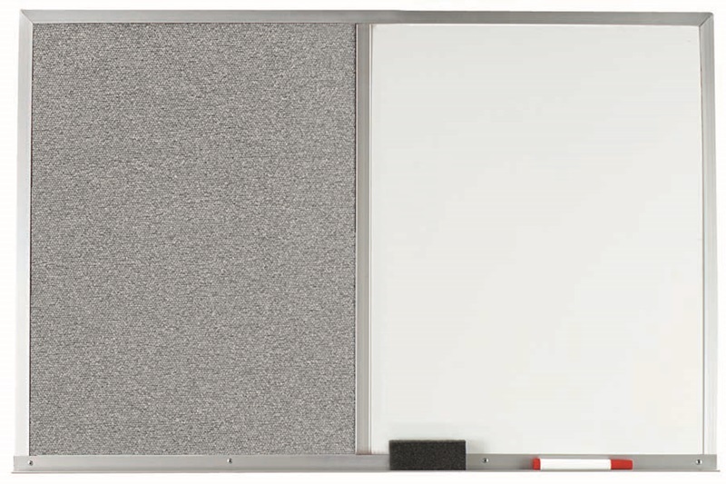Picture of Aarco Products FDCO1824G Aluminum Frame Combination Grey Fabric Tack Board - 18 H x 24 W in.