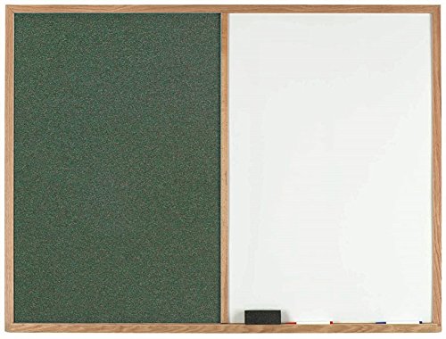 Picture of Aarco Products FCO2436GN Oak Frame Combination Green Fabric Tack Board - 24 H x 36 W in.
