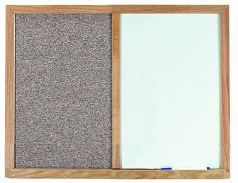 Picture of Aarco Products FCO1824G Oak Frame Combination Grey Fabric Tack Board - 18 H x 24 W in.