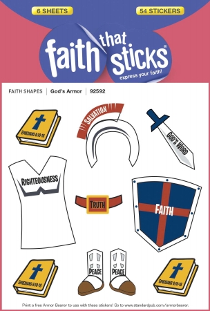 110020 Sticker-Gods Armor, 6 Sheets-Faith That Sticks
