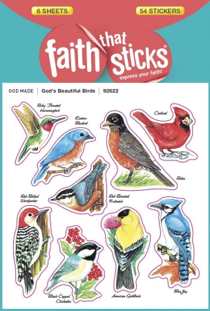Sticker-Gods Beautiful Birds- 6 Sheets-Faith That Sticks