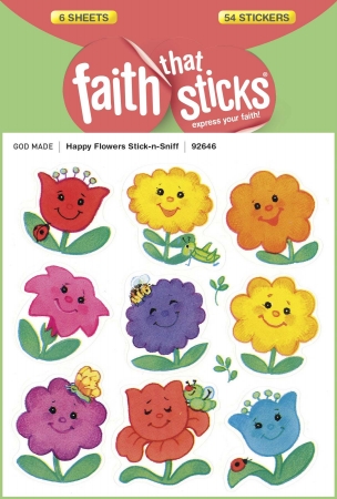Sticker-Happy Flowers-Stick-N-Sniff- 6 Sheets-Faith That Sticks