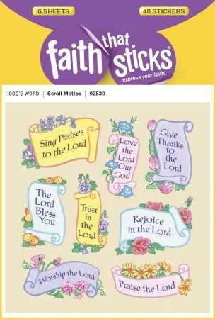 Sticker-Scroll Motto- 6 Sheets-Faith That Sticks