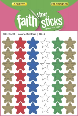 Sticker-Assorted Foil Stars - Faith That Sticks- 6 Sheets
