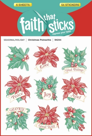 Sticker - Christmas Poinsettia - Faith That Sticks