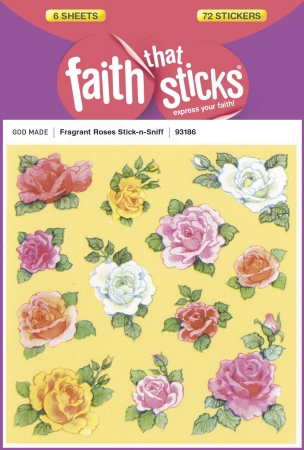 Sticker-Fragrant Roses Stick-N-Sniff - Faith That Sticks- 6 Sheets