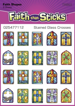 Sticker - Stained Glass Crosses 6 Sheets