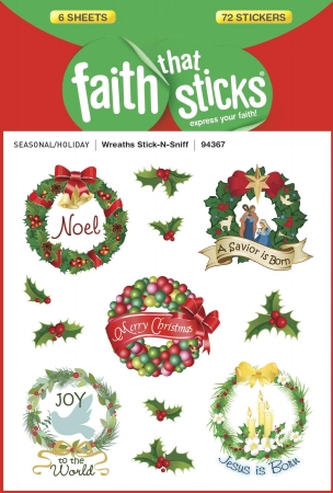 111718 Sticker - Wreaths, Stick-N-Sniff 6 Sheets