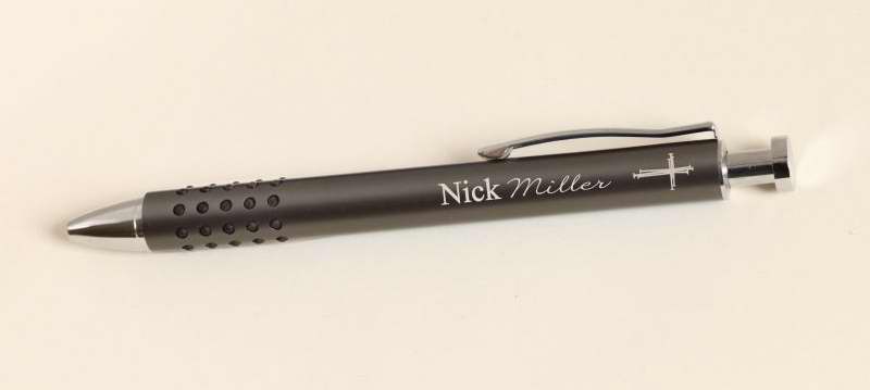 131446 Engravable Ballpoint Pen - Aluminum, Gunmetal & Silver