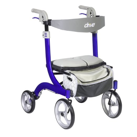 Picture of Drive Medical rtl10266bl-hs Nitro Dlx Euro Style Walker Rollator&#44; Sleek Blue