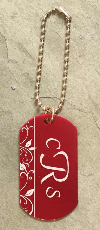101313 Engravable Dog Tag - Red Aluminum