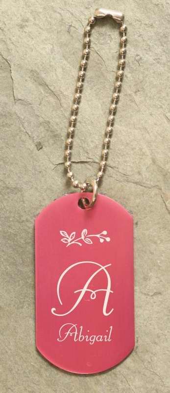 101318 Engravable Dog Tag - Pink Aluminum