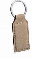 101333 Engravable Key Chain - Tan Faux Leather