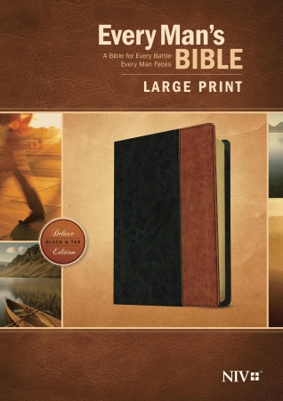 NIV - Every Mans Bible- Large Print-Black & Tan TuTone