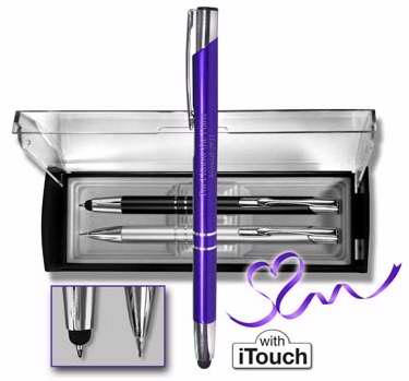 Picture of G T Luscombe 82825 Gift Set-Adoration Pen & Pencil - Violet & Silver