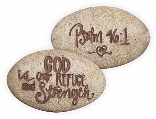 Picture of AngelStar 73667 Stone-Psalm-God Is Our Refuge And Strength-Psalm 46-1