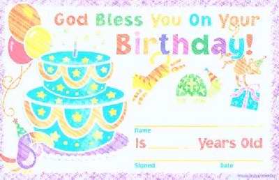Picture of Carson-Dellosa Publishing 93160 God Bless You on Birthday Certificate