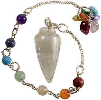 GPEN7 Clear Quartz 7 Chakra Pendulum