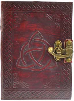 Picture of AzureGreen BBBLT548 Triquetra Leather Blank Book With Latch