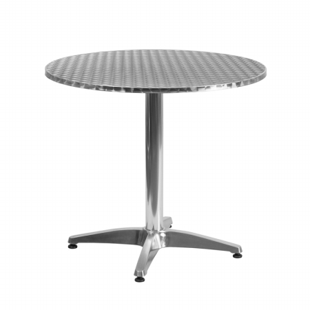 Round Aluminum Table - Silver - 31.5 in. - Indoor/Outdoor Use