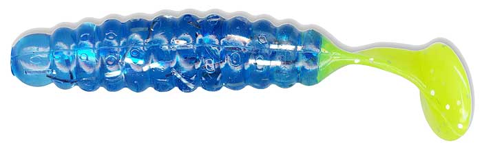 Crappie Grubs - Blue-Chartreuse - 1.5 in.