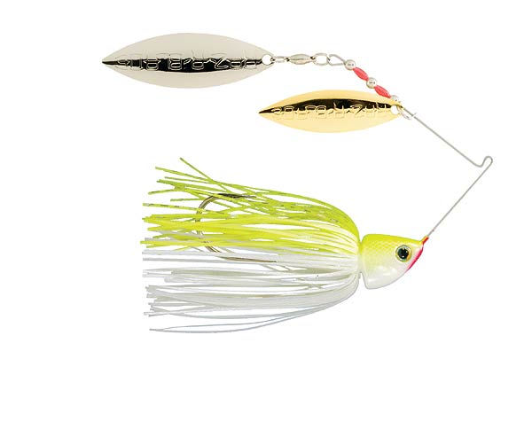 SBURN38-203SG Burner Spinner bait - 0.38 oz.- Double Willow Chartreuse White