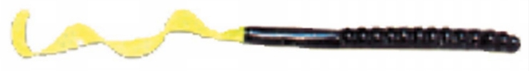Culprit - Classic CC720-25 Culprit Worms, 7.5 in. - Black-Chartreuse Tail