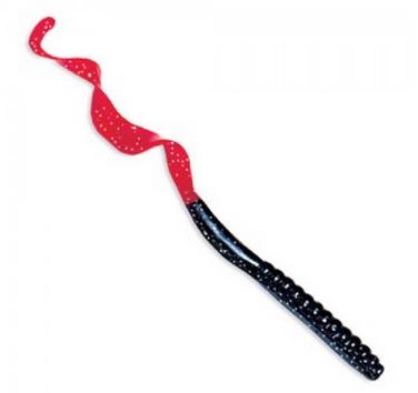 Culprit - Classic CC720-27 Culprit Worms, 7.5 in. - Black-Red Tail