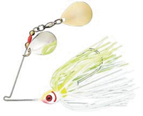 BYBCC38-616 Booyah Double Color Spinner bait, 0.38 oz. - White-Chartreuse
