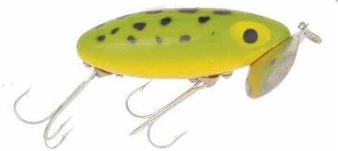 A600-07 Arbogast Jitterbug 0.37 oz., Frog & Yellow