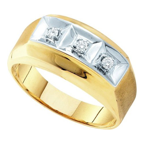 Picture of GoldNDiamond GND-26398 0.09 CTW Diamond 3 Stone Mens Ring