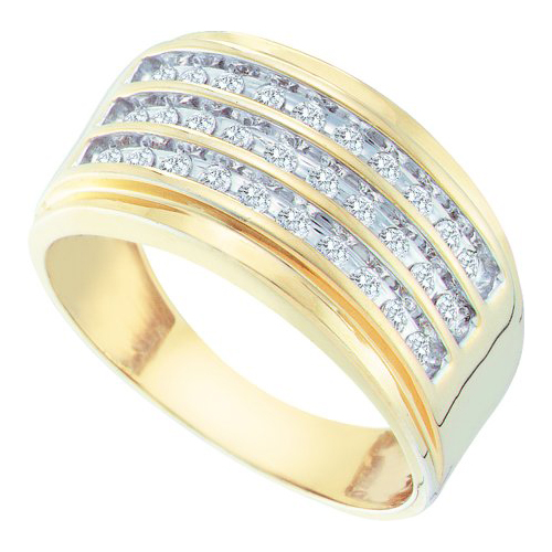 Picture of GoldNDiamond GND-58534 0.52 CT Diamond Cluster Mens Band