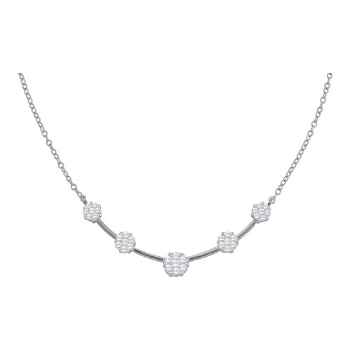 Picture of GoldNDiamond GND-9164 1.00 CTW Diamond Flower Necklace