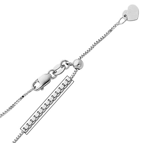 Jewelry 14k White Gold 0.9-mm Box Chain Necklace - 20 inch -  The Gem Collection, TH3542322