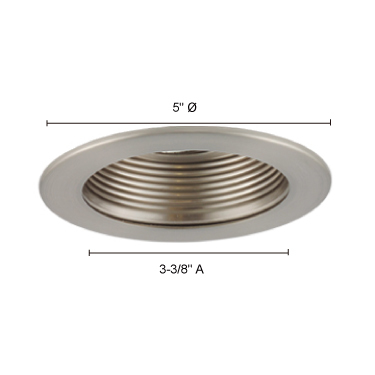 Jesco Lighting TM201WHWH 4 in. Step Baffle Trim- White Baffle- White Trim