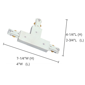 Jesco Lighting T-Connector with Powerfeed, White