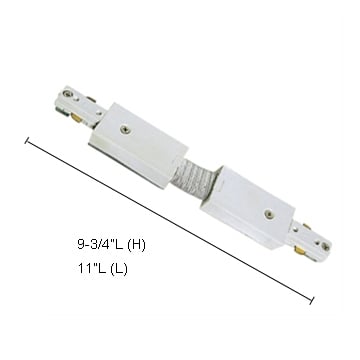Jesco Lighting  H-System Flexible Connector with Powerfeed- Black