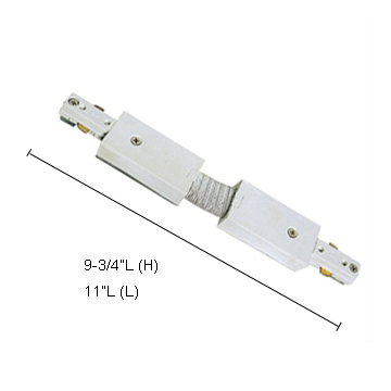 Jesco Lighting HFLXJWH H-System Flexible Connector with Powerfeed- White