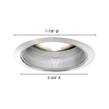 Jesco Lighting TM608ABWH 6 in. Line Voltage Step Baffle Trim- Antique Bronze Baffle- White Trim