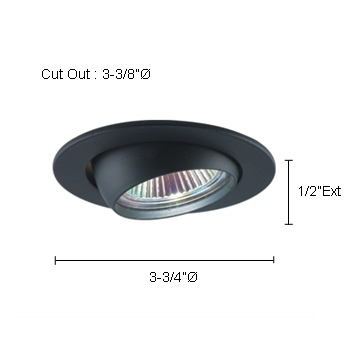 Jesco Lighting  Mini Recessed Eyeball- Die Cast Aluminum- Satin Chrome