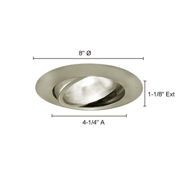 6 in. Adjustable Gimbal Ring Trim- Satin Chrome
