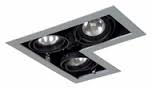 3 - Light Double Gimbal L-Corner Recessed Line Voltage Fixture - Silver