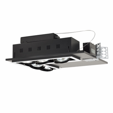 5 - Light Double Gimbal L-Corner Recessed Line Voltage Fixture.