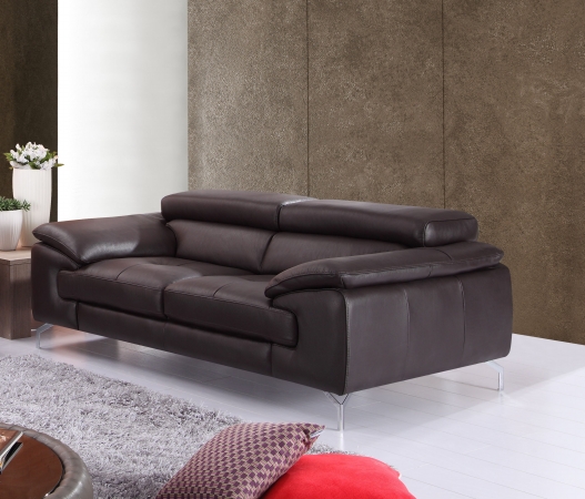 Picture of JandM Furniture 179061111-S Italian Leather Sofa - Coffee