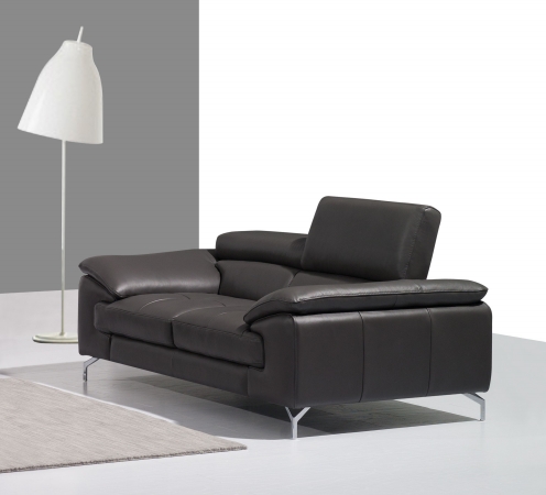 Picture of JandM Furniture 17906112-L Italian Leather Loveseat - Grey